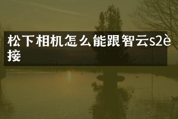 相机怎么能跟智云s2连接