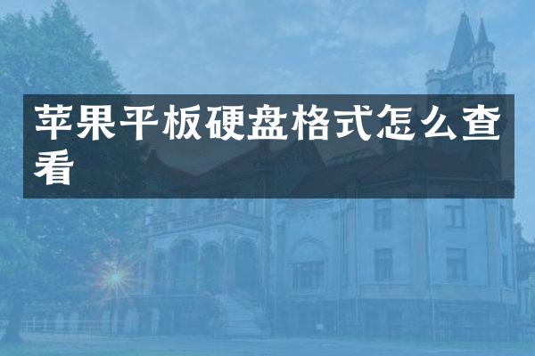 苹果平板硬盘格式怎么查看