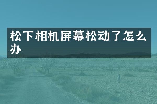 相机屏幕松动了怎么办