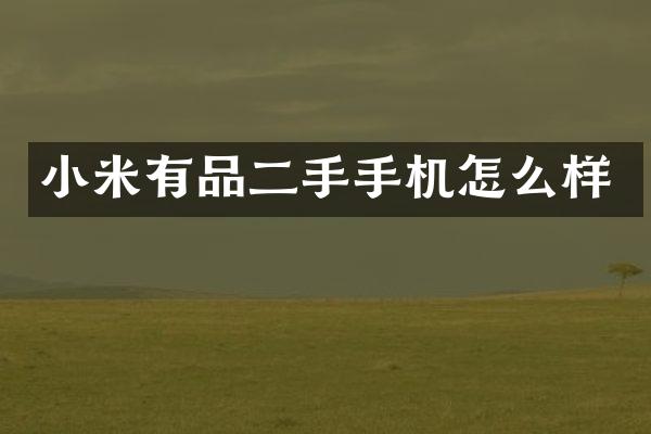 小米有品二手手机怎么样