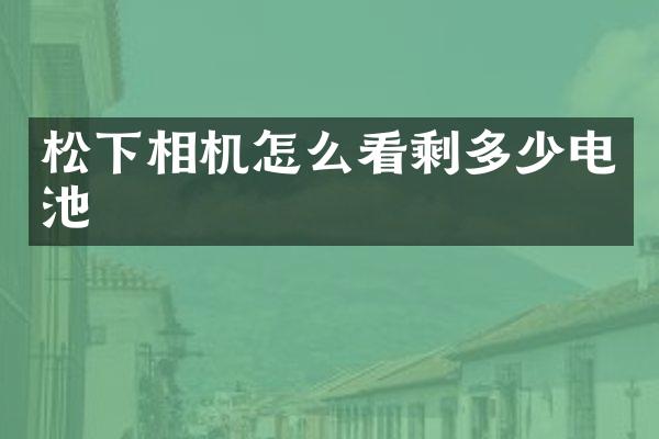 相机怎么看剩多少电池