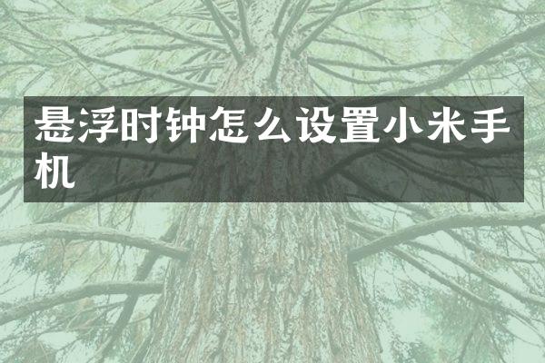 悬浮时钟怎么设置小米手机