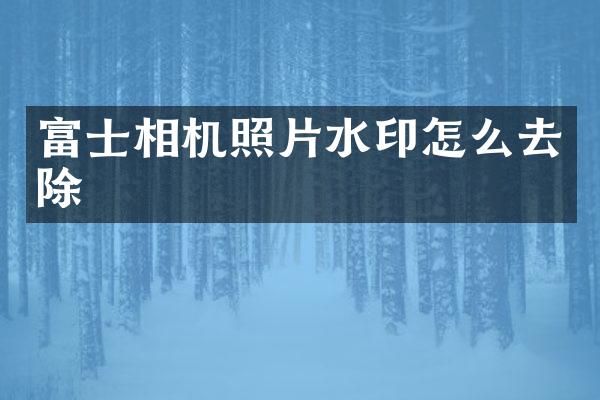 富士相机照片水印怎么去除
