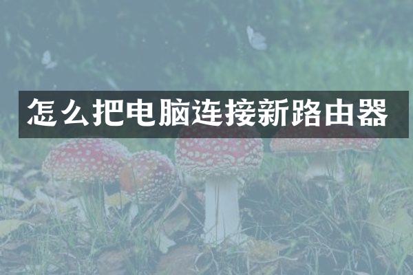 怎么把电脑连接新路由器