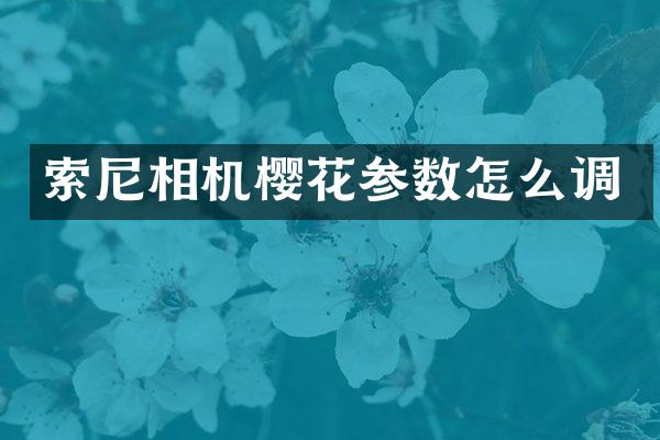 相机樱花参数怎么调