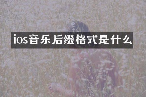 ios音乐后缀格式是什么