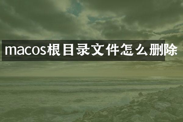 macos根目录文件怎么删除
