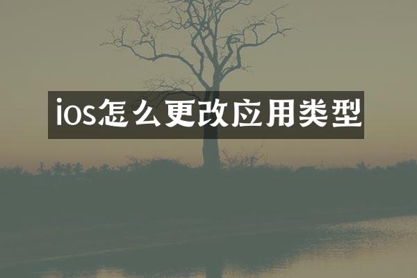 ios怎么更改应用类型