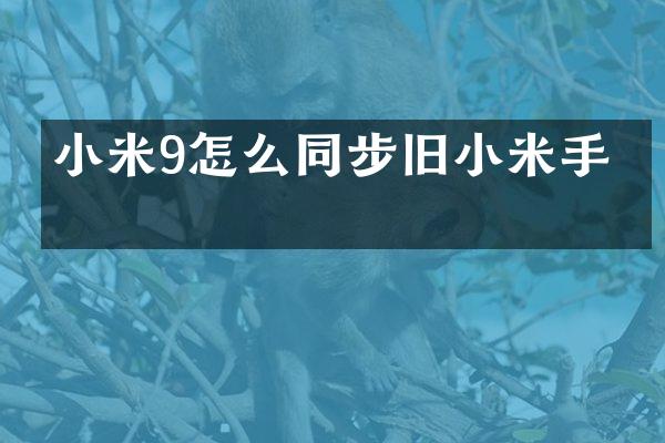 小米9怎么同步旧小米手机