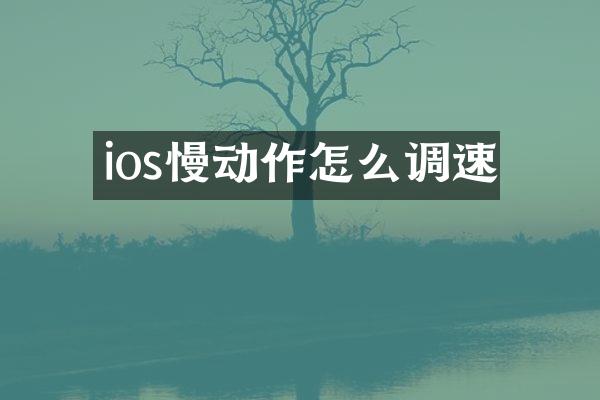 ios慢动作怎么调速