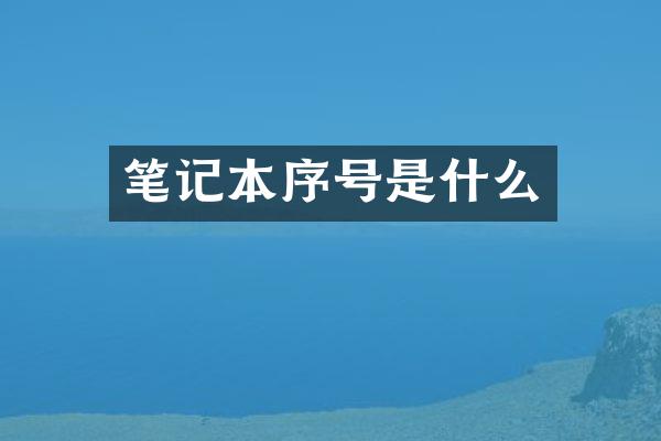 笔记本序号是什么
