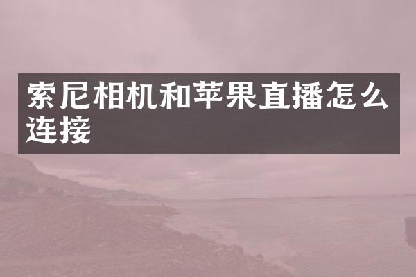 相机和苹果直播怎么连接