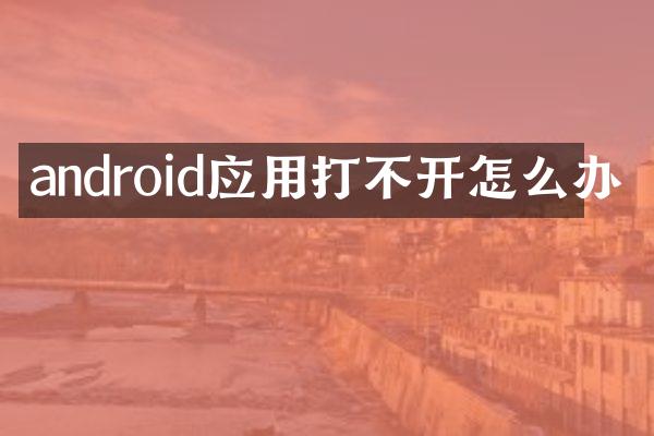android应用打不开怎么办