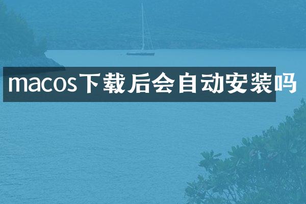 macos下载后会自动安装吗