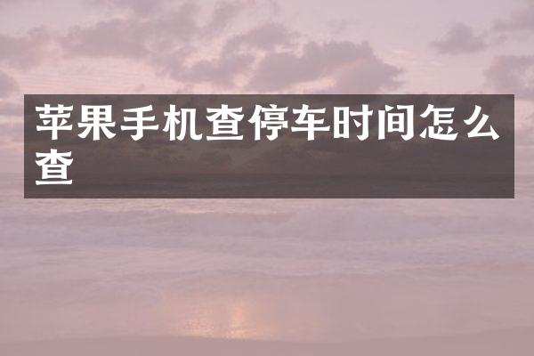 苹果手机查停车时间怎么查
