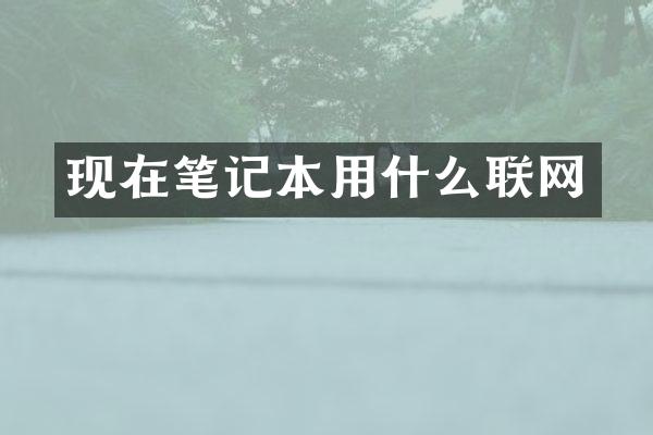 现在笔记本用什么联网
