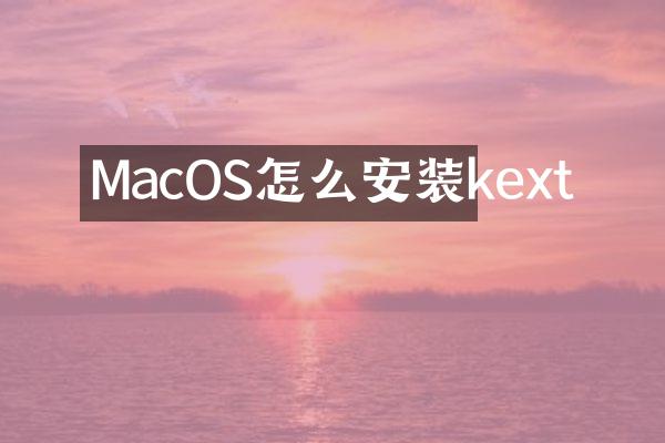 MacOS怎么安装kext