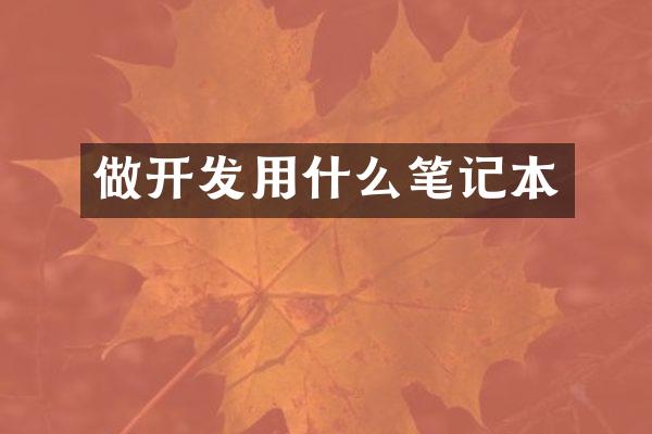 做开发用什么笔记本