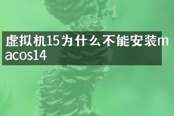 虚拟机15为什么不能安装macos14