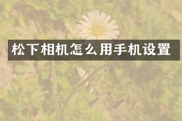 相机怎么用手机设置