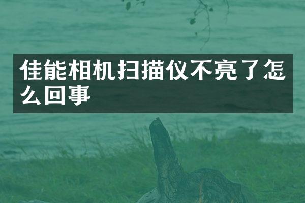 佳能相机扫描仪不亮了怎么回事