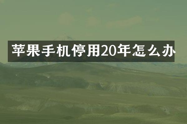 苹果手机停用20年怎么办