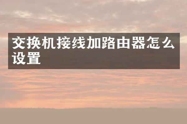 交换机接线加路由器怎么设置