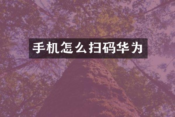 手机怎么扫码华为