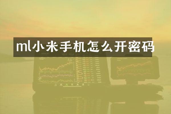 ml小米手机怎么开密码
