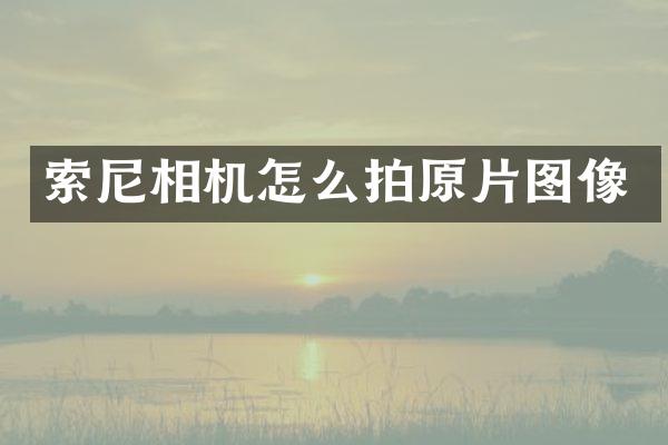 相机怎么拍原片图像