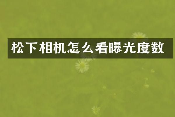 相机怎么看曝光度数