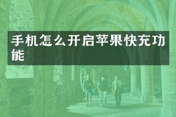 手机怎么开启苹果快充功能