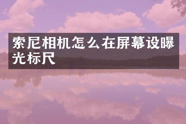 相机怎么在屏幕设曝光标尺