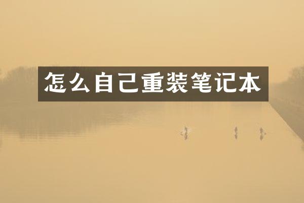 怎么自己重装笔记本