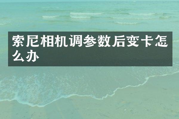 相机调参数后变卡怎么办