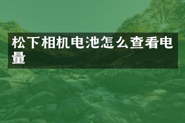 相机电池怎么查看电量