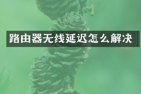 路由器无线延迟怎么解决