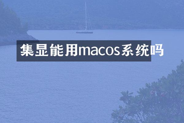 集显能用macos系统吗