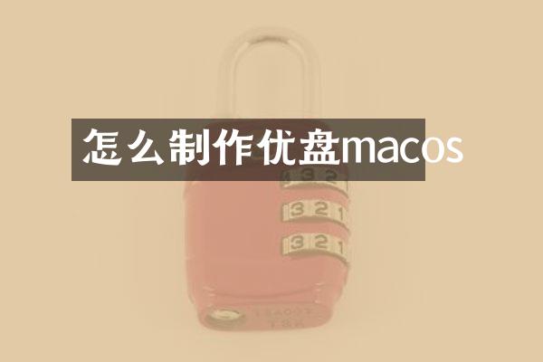 怎么制作优盘macos