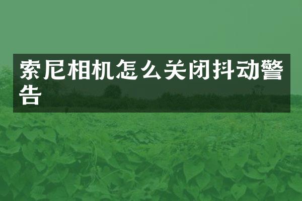 相机怎么关闭抖动警告