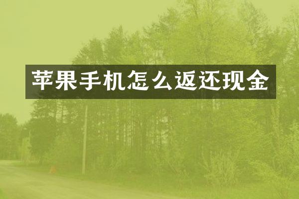 苹果手机怎么返还现金