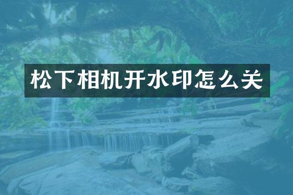相机开水印怎么关