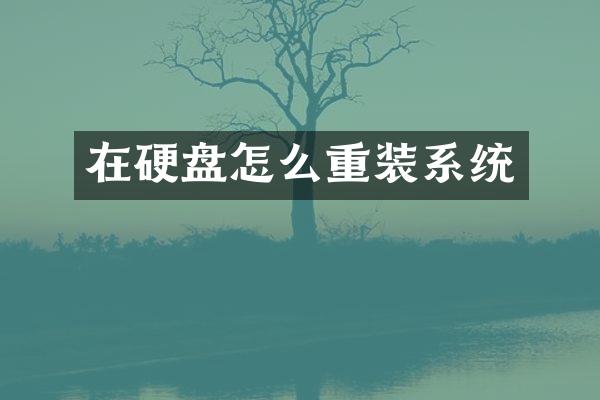 在硬盘怎么重装系统