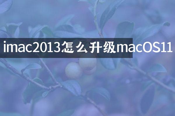 imac2013怎么升级macOS11