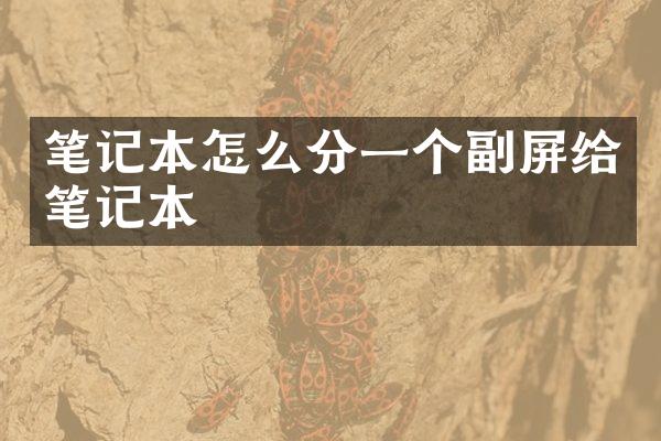 笔记本怎么分一个副屏给笔记本