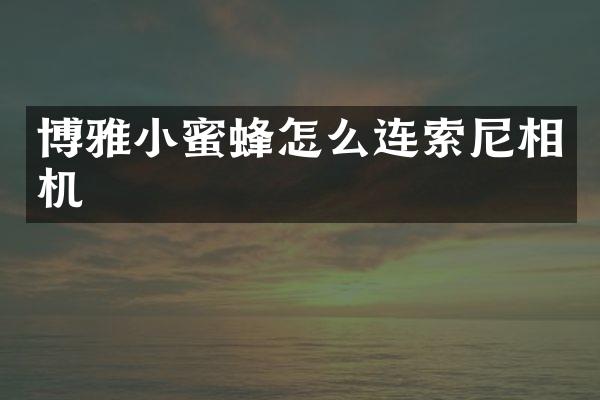 博雅怎么连相机