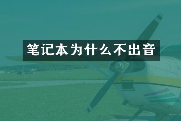 笔记本为什么不出音