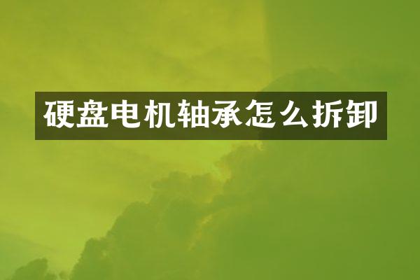 硬盘电机轴承怎么拆卸