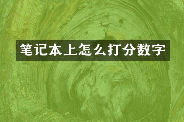 笔记本上怎么打分数字