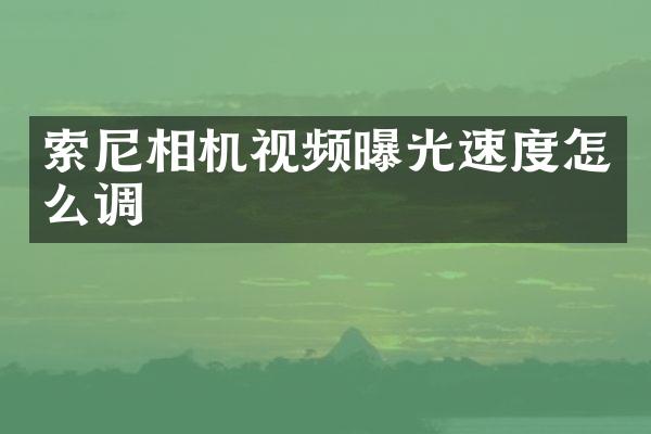 相机视频曝光速度怎么调